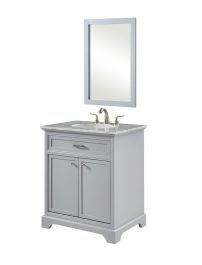 Elegant 30 In. Single Bathroom Vanity Set in Light Grey VF15030GR