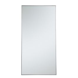Elegant Metal Frame Rectangle Mirror 36 In. in Silver MR43672S