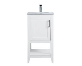 Elegant 18 In. Single Bathroom Vanity in White VF16018WH