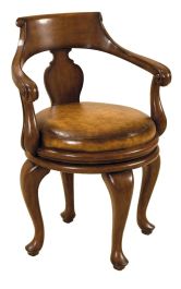 Maitland-Smith Contour Game Chair in Warm Walnut 8103-43