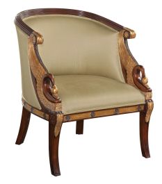 Maitland-Smith Swan Occasional Chair in Mahogany 8109-43