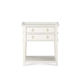 Comfort Pointe Clara White 2-Drawer Tray Top Nightstand 817-10-50 PROMO