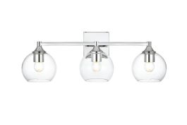 Elegant Foster 3 Light Chrome and Clear Bath Sconce LD7308W25CH