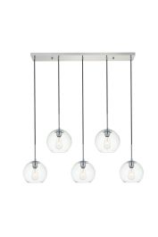 Elegant Baxter 5 Lights Chrome Pendant with Clear Glass LD2228C