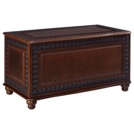 Coaster Finlay Flip Open Storage Cedar Chest Deep Tobacco in Dark Tobacco 900012