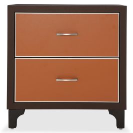 Aico 21 Cosmopolitan 2 Drawer Nightstand in Orange/Umber 9029040-812 CLOSEOUT