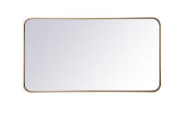 Elegant Soft Corner Metal Rectangular Mirror 22X40 In. in Brass MR802240BR