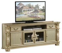 Acme Vendome TV Console in Gold Patina 91313  WILL SHIP IN APPX 4 WEEKS
