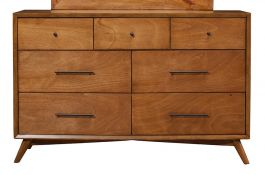 Alpine Furniture Flynn 7 Drawer Dresser in Acorn 966-03