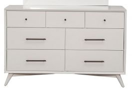 Alpine Furniture Flynn 7 Drawer Dresser in White 966-W-03 PROMO PROMO