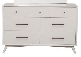 Alpine Furniture Flynn 7 Drawer Dresser in White 966-W-03