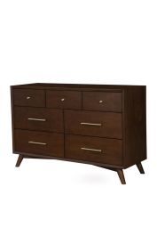 Alpine Furniture Flynn 7 Drawer Dresser in Walnut 966WAL-03 PROMO