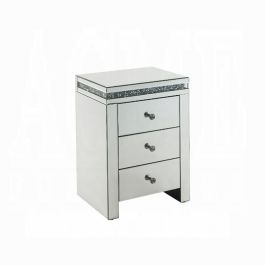 ACME Noralie Accent Table in Mirrored and Faux Diamonds 97954