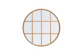 Elegant Metal Windowpane Mirror 28 In. x 28 In. in Brass MR632828BR