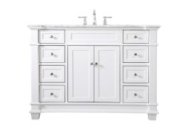 Elegant 48 In. Single Bathroom Vanity Set in White VF50048WH