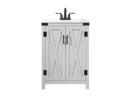 Elegant 24 In. Single Bathroom Vanity in Grey VF90224GR