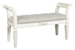 Realyn Accent Bench in Antique White A3000157 FedEx/UPS