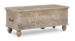 Fossil Ridge Storage Bench in Beige A4000039 FedEx/UPS