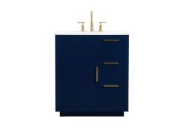 Elegant 30 In. Single Bathroom Vanity in Blue VF19430BL