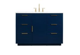 Elegant 48 In. Single Bathroom Vanity in Blue VF19448BL