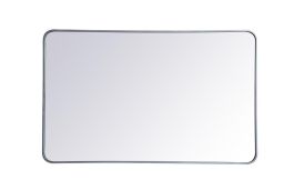 Elegant Soft Corner Metal Rectangular Mirror 30X48 In. in Silver MR803048S