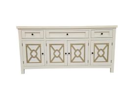 Split Nickel Adele 3 Drawer 4 Door Console V-ADELE-3D4DC | COA543