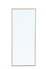 Elegant Metal Frame Rectangle Mirror 30 In. Brass  MR4085BR