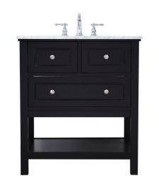 Elegant 30 In. Single Bathroom Vanity Set in Black VF27030BK