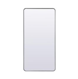 Elegant Soft Corner Metal Rectangle Full Length Mirror 30X60 In. in Silver MR80FL3060S