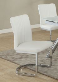 Chintaly Alina Cantilever Side Chair in Chrome ALINA-SC-WHT (Set of 4)