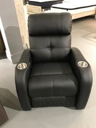 Palliser Audio Power Recliner with Power Headrest in Black