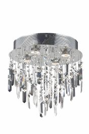 Elegant Galaxy 4 Light Chrome Flush Mount Clear Royal Cut Crystal V2006F14SC/RC CLOSEOUT