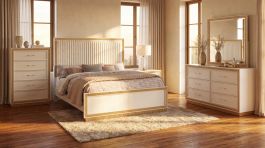 Massa Gallery LOLO 5pc Panel Bedroom Set in Gold