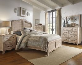 Progressive Furniture Chatsworth 4 Piece Bedroom Set in Chalk