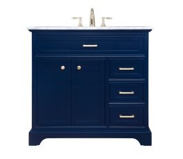 Elegant 36 In. Single Bathroom Vanity in Blue VF15036BL