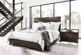 Bernhardt Loft Logan Square Fuller 2-Piece Panel Bedroom Set in Sable Brown