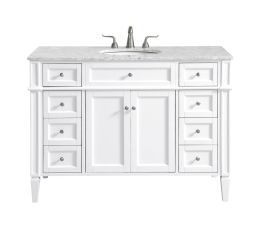 Elegant  48 In. Single Bathroom Vanity Set in White VF12548WH