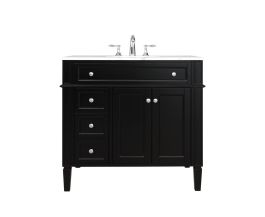 Elegant 36 In. Single Bathroom Vanity in Black VF12536BK