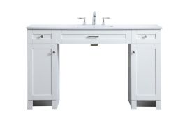 Elegant 54 In. Ada Compliant Bathroom Vanity in White VF14954WH