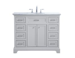 Elegant 42 In. Single Bathroom Vanity Set in Light Grey VF15042GR