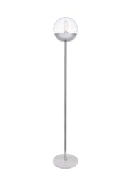 Elegant Eclipse 1 Light Chrome Floor Lamp with Clear Glass LD6149C