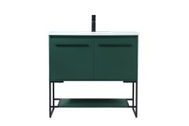Elegant 36 In. Single Bathroom Vanity in Green VF42536MGN CLOSEOUT