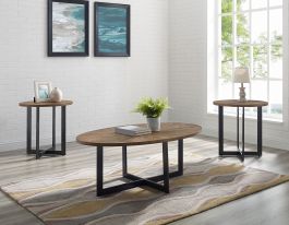 Steve Silver Colton 3-Pack Occasional Table Set in Pecan CT3000