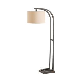 Crestview Collection Circa Floor Lamp in Black, Natural CVAER1053 (1PC)