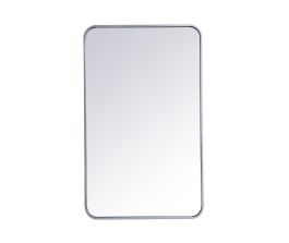 Elegant Soft Corner Metal Rectangular Mirror 22X36 In. in Silver MR802236S