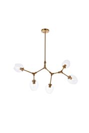 Elegant Cavoli 5 Lights Brass Chandelier 1712D42BR