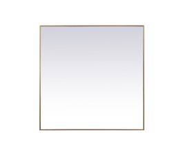 Elegant Metal Frame Square Mirror 48 In. in Brass MR44848BR