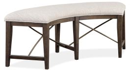 Magnussen Furniture Westley Falls Curved Bench with Upholstered Seat in Graphite D4399-67