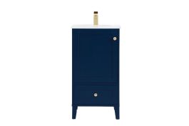 Elegant 18 In. Single Bathroom Vanity in Blue VF18018BL