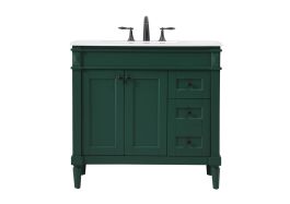 Elegant 36 In. Single Bathroom Vanity in Green VF31836GN CLOSEOUT
